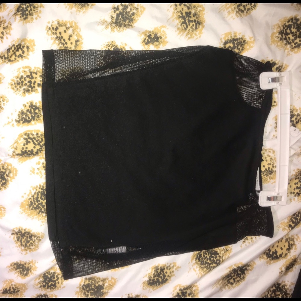 TOBI black skirt with mesh sides